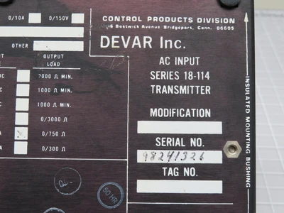 Used DEVAR _UNKNOWN_ Industrial Controls Texas US | OCO Industrial #1720432