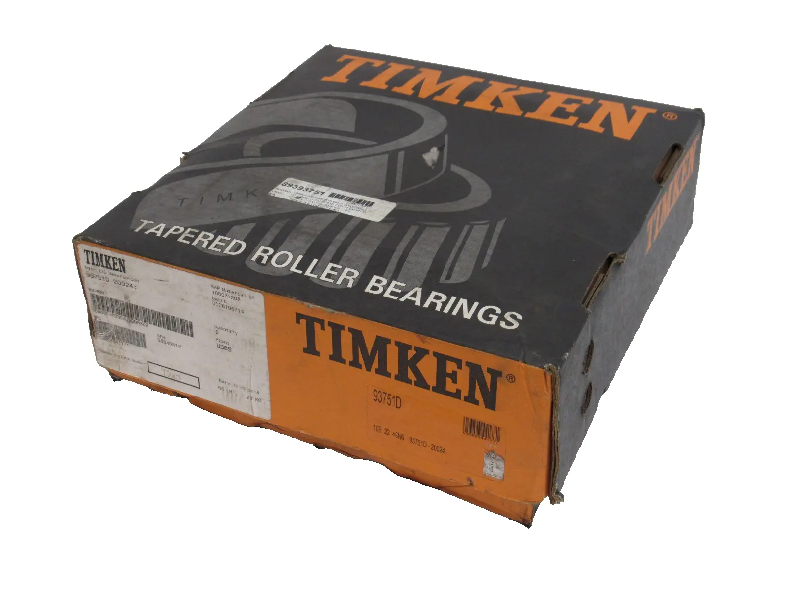NEW TIMKEN 93751D TAPERED ROLLER BEARING 93751D-20024