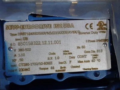 USED SEWEURODRIVE S57DRS71S4BE05HR/MM03/AXX6/AVS