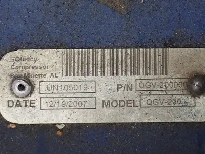 Used 2007 QUINCY COMPRESSOR QGV200 Rotary Screw & Sliding Vane Air Compressors Ohio US | HGR 24 #861420