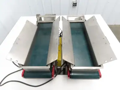NKE 6"x 22" Double Belt Conveyor Small Parts Slow Feed Chute 220V 1FPM
