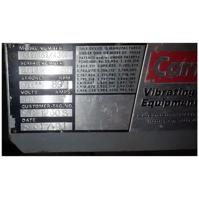 Used 12" W x 81" L Carrier Vibrating Stainless Steel Pan Feeder FC1260S1