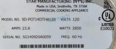 Used STAR MANUFACTURING 9D-PGT14DTHA120 Electric Cooking Equipment British Columbia CA | Surrey Food Equipment #1287289