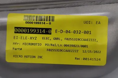 NEW Micro-Motion MMI-20022762 Mass Flow Sensor 21300164/ F025S319CCAAEZZZZ #G529