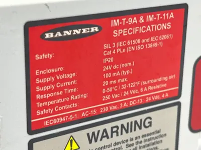 Used Banner IM-T-9A Relays & Switches Michigan US | Maverick Industrial Sales #1391764