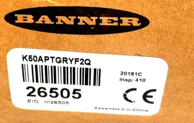 NEW BANNER ENGINEERING K50APTGRYF2Q TOUCH PUSH BUTTON