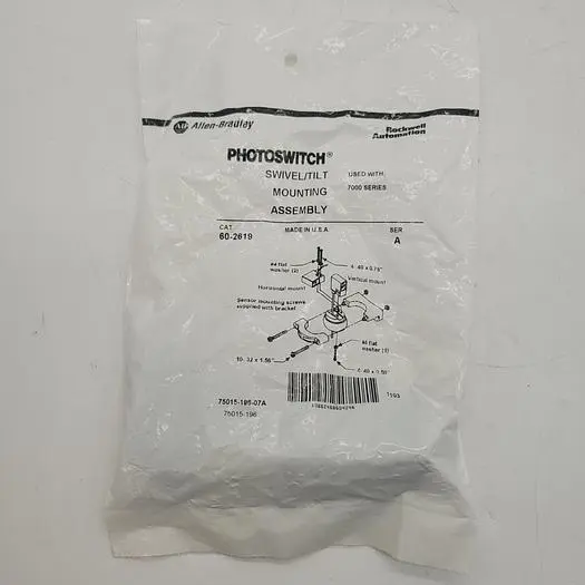 New | in-Stock ALLEN-BRADLEY ALLEN-BRADLEY PHOTO SWITCH SWIVEL/TILT MOUNTING ASSEMBLY 60-2619 SER.A Photoelectric Sensors | ND Industrial Surplus #1215973