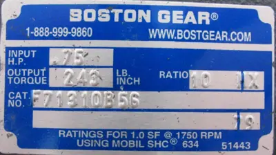 NEW BOSTON GEAR F71310B5G GEAR REDUCER 10:1