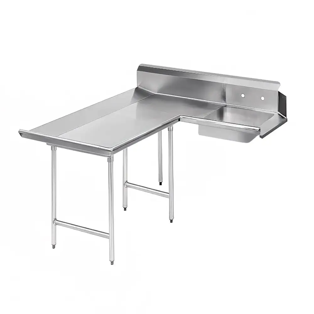 Advance Tabco DTS-D30-108L 107" L R Dishlanding Soil Dishtable - 10 1/2" Backsplash, Stainless Legs