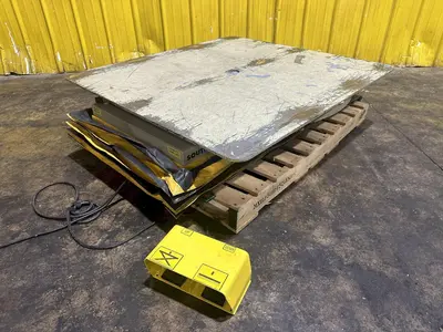 2500 LBS X 48" X 44" SOUTHWORTH MODEL #LS2.5-36 BACKSAVER  HYDRAULIC SCISSOR LIFT & TURN TABLE , 110V: STOCK #20509