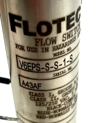 NEW W.E ANDERSON FLOTEC V6EPS-S-S-1-S FLOW SWITCH V6EPSSS1S