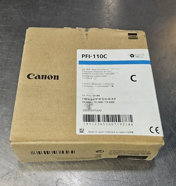 Canon PFI-110C Cyan 160ml Ink Tank (BIN645)