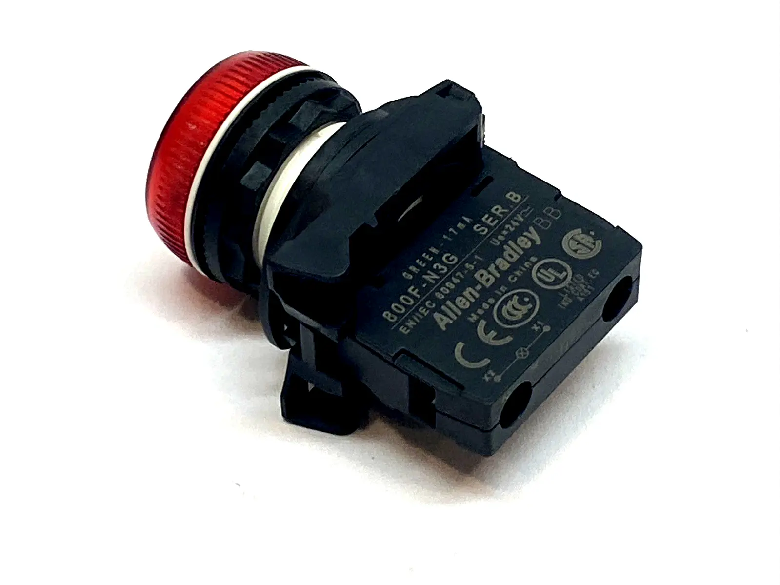 USED ALLEN-BRADLEY RED 22MM PILOT LIGHT OPERATOR IP66 W/ 800F-N3G