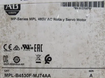 ALLEN BRADLEY MPL-B4530F-MJ74AA SERVO MOTOR SER.A MPLB4530FMJ74AA (NEW SURPLUS)