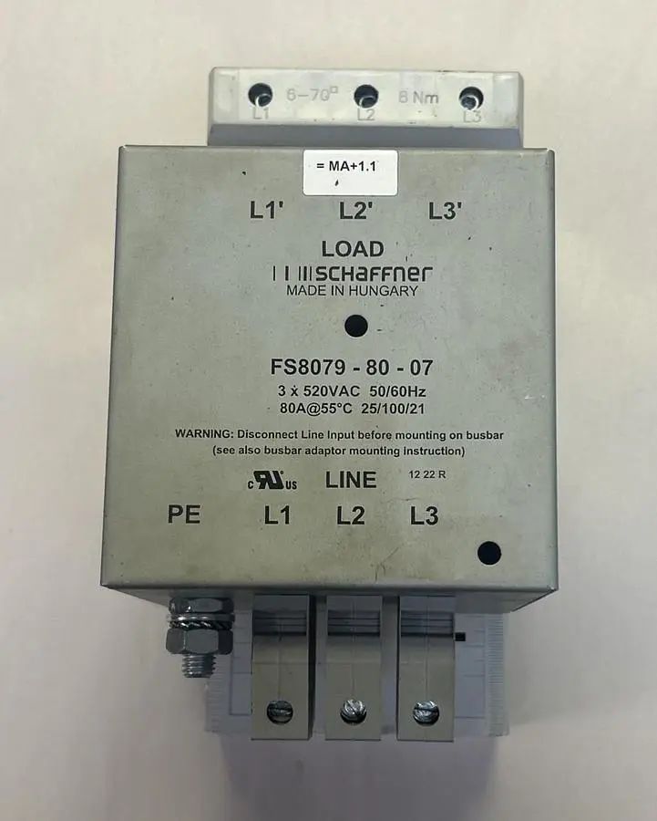 Used SCHAFFNER FS8079-80-07 Miscellaneous Equipment (Electrical & Power) | Surplus Asset Holdings #1189788