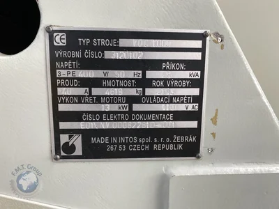 Used 2003 INTOS VOC 1000 Vertical Machining Centers | F.M.T. Group s.r.o. #1252946