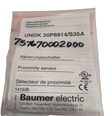 NEW BAUMER ELECTRIC UNDK 20P6914/S35A PROXIMITY SENSOR