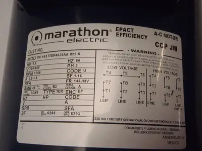 USED MARATHON ELECTRIC MOTOR