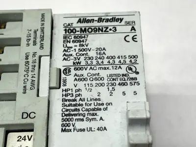 Used Allen Bradley Ser. A Auxiliary Contact 24VDC DAMAGED DIN RAIL LATCH Contact Blocks Michigan US | Maverick Industrial Sales #1456795