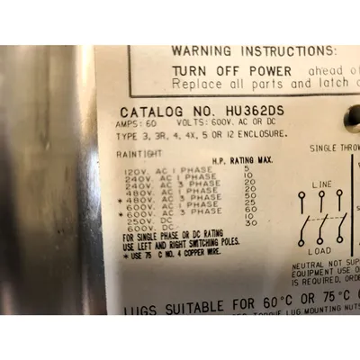USED SQUARE D CO. HU362DS