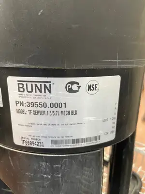 Used Bunn Used Bunn 1.5 Gallon Thermofresh Coffee Server Dispenser Black 39550.0001 Beverage Dispensers Illinois US | Falcon Restaurant Supply #1376066