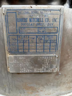 2001 ROBERT MITCHELL 120 GALLON Реактор НЖ (атмосферний та під тиском, 0-499 галонів) | Perry Equipment (7)
