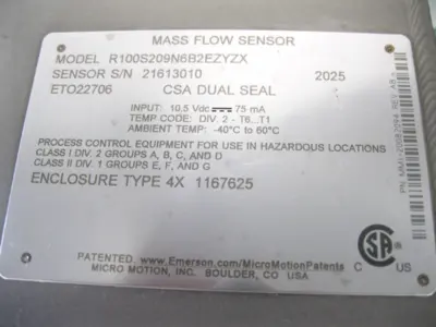 USED Micro Motion R100 S209N6B2EZYZX
