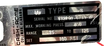 NEW CASH ACME TYPE B PRESSURE REDUCING AND REGULATING VALVE 1/2"