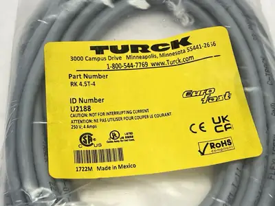 NEW TURCK EUROFAST CORDSET FEMALE M12 5 PIN CONNECTOR U2188