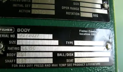 NEW Fisher Controls V150