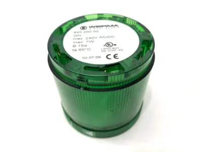 Used WERMA Green Permanent Light Element 70mm Diameter 12-230VAC/DC GN Light Source Equipment Michigan US | Maverick Industrial Sales #1402307