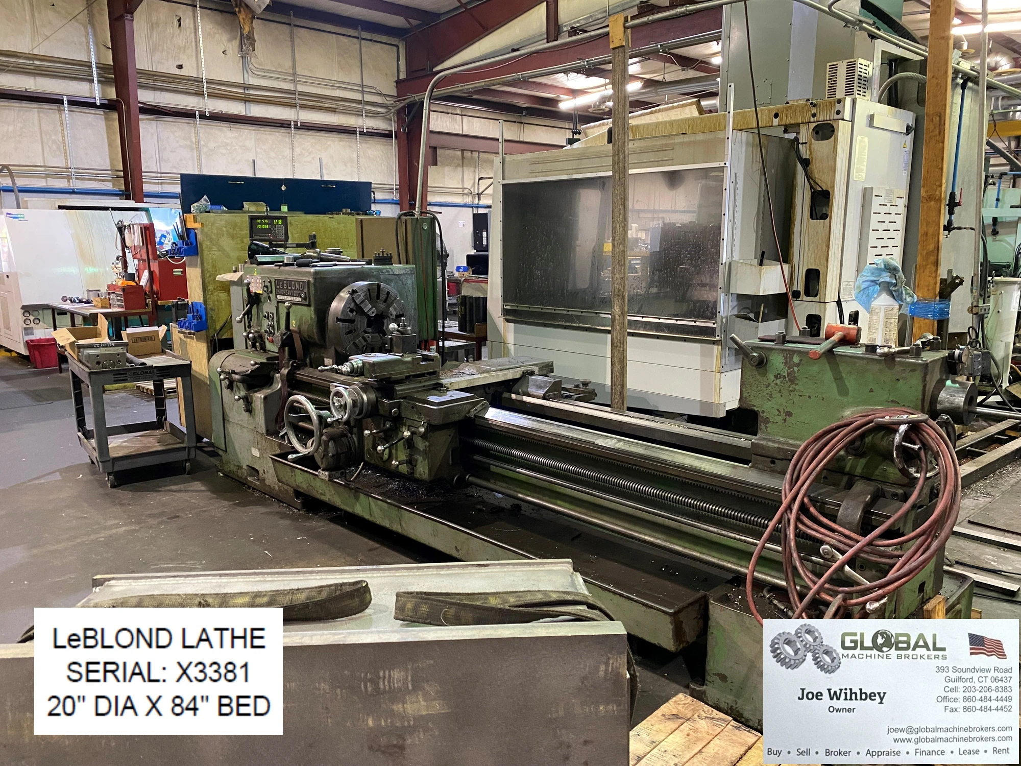 20" x 84"LEBLOND with a 2" spindle bore