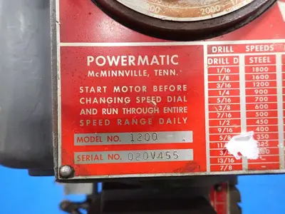 Used POWERMATIC 1200 Heavy Duty & Sensitive Single Spindle Drills Ohio US | HGR 24 #1176342