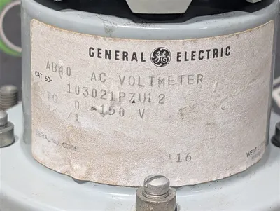 General Electric 50-103021PZUL2 AB40 AC Voltmeter 0-5250 AC Volts Used