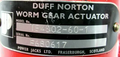NEW DUFF NORTON TE4802-60-1 WORM GEAR ACTUATOR TE4802601