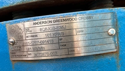 New | in-Stock 2022 ANDERSON GREENWOOD CROSBY 6Q8JOS-E15J Valves/Fittings Alberta CA | Solutions 4 Manufacturing #1384896