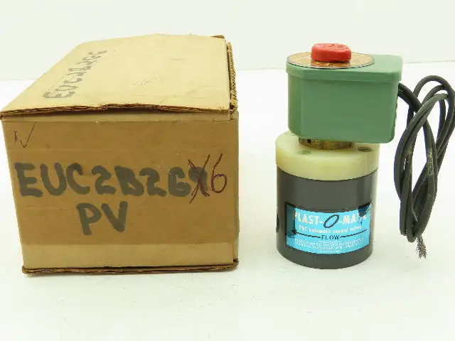 Plast-o-matic EUC2B2G6 Solenoid Valve 2-Way NC 120V 140 PSI 1/4" NPT