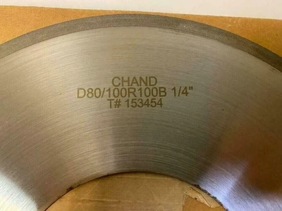 Diamond Cut Off Grinding Wheel 12” x .070" x 5” Bore CHAND D80/100R100B 1/4"