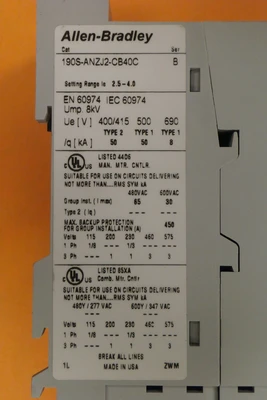USED Allen-Bradley 140M-C2E-B40 SER B WITH 100-C09Z*10