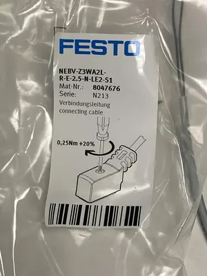 New | in-Stock FESTO NEBV-Z3WA2L-R-E-2.5-N-LE2-S1 Cable & Wire | Surplus Asset Holdings #1206734