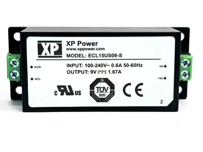 ECL15US09-S | XP Power  Enclosed AC DC Converter 100-240V Input 9V Output - Used