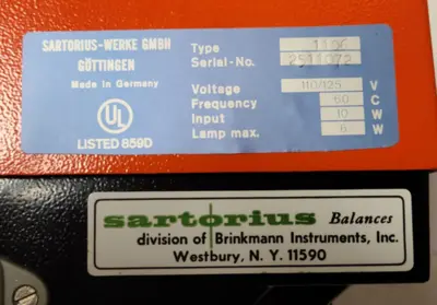 Sartorius GMBH Balance Scale capacity 200 gram Type 1106 Laboratory Medical