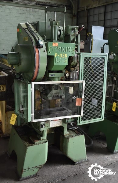 15 TON PERKINS “15S” HIGH-SPEED GAP FRAME PRESS w/VARI-SPEED DRIVE - CONTROL STAND & READOUT