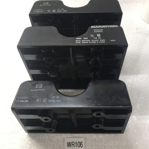 *Used Marathon 4100031 6F03A2B 1- (2)-Pole 2 -(3)-pole Fuseholder #assorted No’s