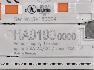 USED BECKHOFF AUTOMATION HA9190