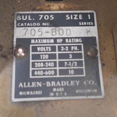 USED Allen-Bradley 705-BOD