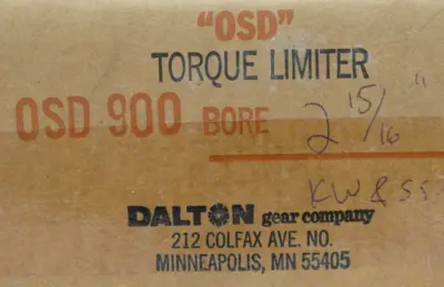 NEW DALTON OSD900 TORQUE LIMITER 2-15/16" BORE