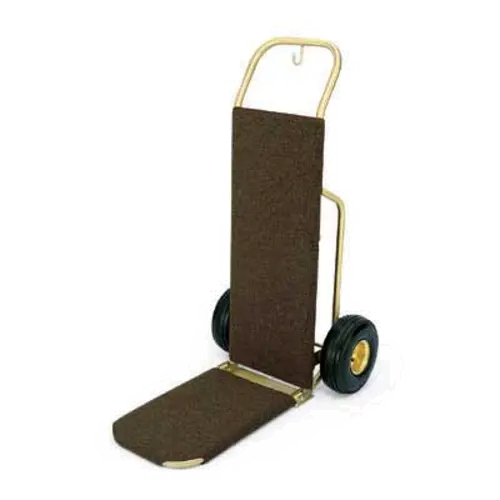 Forbes Industries Bellman's Handtruck w/ 23 1/2" Fold Up Dropnose & Wrap Around Carpet - Brushed Brass (1555-CK)
