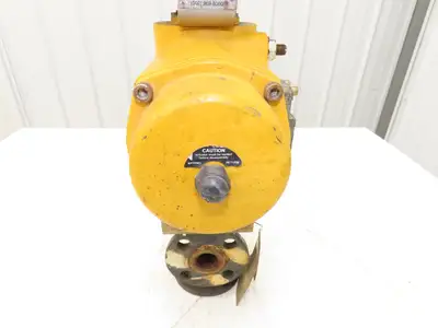 Tufline 037D 1" Flanged 3-Way Plug Valve w/Pneumatic Actuator & Positioner
