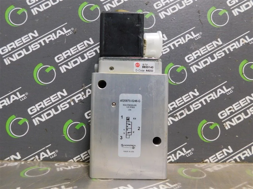 Norgren 8020870-0246-G Direct Acting Solenoid Valve 120 PSIG Id.Nr.9933140 Used